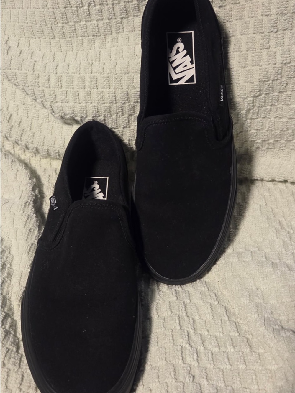 Vans Black Slip-On Suede Loafers